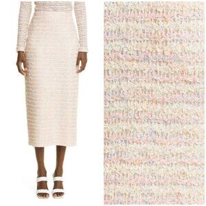 💕ST JOHN💕 Transparent Textured Tweed-Knit Pencil Skirt ~ Primrose 10 NWOT